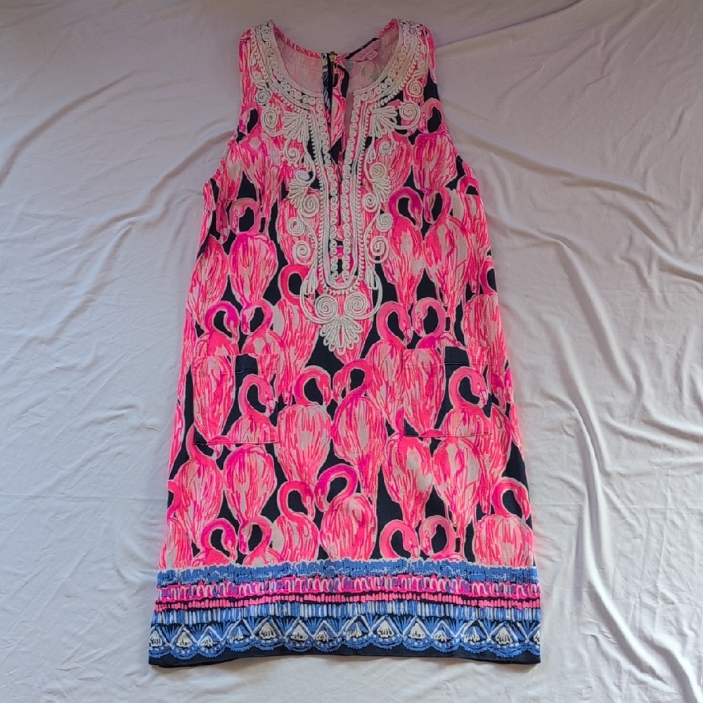 Lilly Pulitzer Vibrant Pink and Blue Mini Dress
